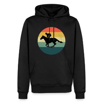 Chasse Équitation Dressage Équitation Équitation Équitation Dressage Équitation - Sweat à capuche Premium bio Homme - noir - Devant - Nico (187cm)