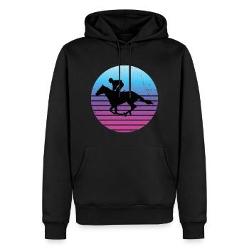 Chasse Équitation Équitation Équitation - Sweat à capuche Premium bio Homme - noir - Devant - Nico (187cm)
