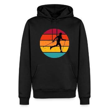 Marche nordique Marche nordique Marcheur nordique - Sweat à capuche Premium bio Homme - noir - Devant - Nico (187cm)