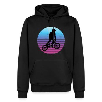 BMX Vélo Hommes BMX Garçons BMX Cyclisme - Sweat à capuche Premium bio Homme - noir - Devant - Nico (187cm)