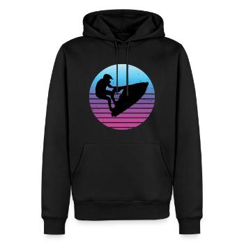 Men's Jetski Water Sports Jet Ski Riding Jet Skiing - Men’s Premium Organic Hoodie - black - Front - Nico (187cm)