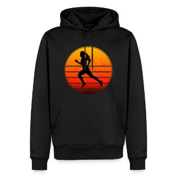Running Jogging Cross Country Running - Sweat à capuche Premium bio Homme - noir - Devant - Nico (187cm)