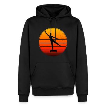 Herren Krafttraining Aerobic Konditionstraining - Männer Premium Bio Hoodie - Schwarz - Vorne - Nico (187cm)