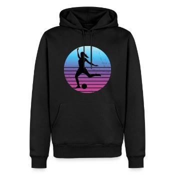 Football féminin Football Football Spie - Sweat à capuche Premium bio Homme - noir - Devant - Nico (187cm)