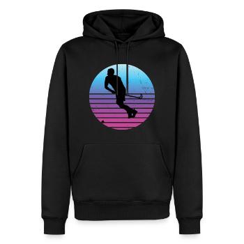 Floorball Femmes Hommes Innebandy Hockey Salibandy - Sweat à capuche Premium bio Homme - noir - Devant - Nico (187cm)