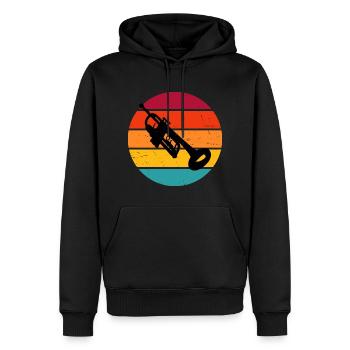 Trompettiste Trompette Jazz Trompette Spi - Sweat à capuche Premium bio Homme - noir - Devant - Nico (187cm)