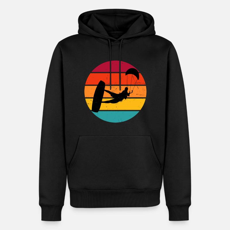 Kitesurf Hommes Kitesurfeurs Kitesurfeurs - Sweat à capuche Premium bio Homme - noir