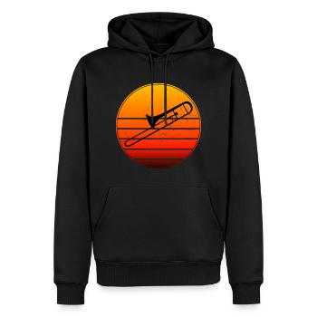 Posaunist Trombone Damen Posaunisten Herren - Männer Premium Bio Hoodie - Schwarz - Vorne - Nico (187cm)
