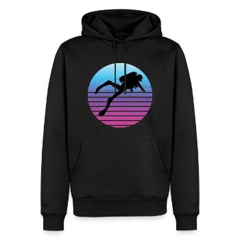 Plongeur Femmes Plongeur Plongeur Plongeur Hommes - Sweat à capuche Premium bio Homme - noir - Devant - Nico (187cm)