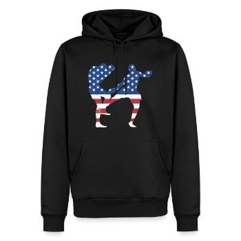 Sport Us Flag MMA - Männer Premium Bio Hoodie - Schwarz - Vorne - Nico (187cm)