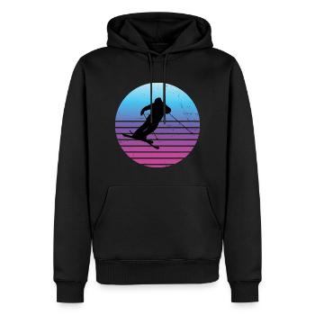 Slopestyle Saut à ski hommes Ski acrobatique - Sweat à capuche Premium bio Homme - noir - Devant - Nico (187cm)