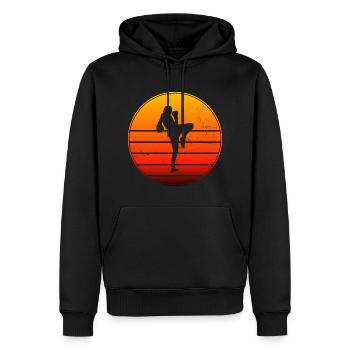 Boxe Thaïlandaise Femmes Boxe Thaïlandaise Boxeur Hommes - Sweat à capuche Premium bio Homme - noir - Devant - Nico (187cm)