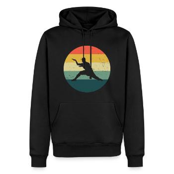 Wushu Kungfu Kung Fu pour hommes Arts martiaux féminins - Sweat à capuche Premium bio Homme - noir - Devant - Nico (187cm)