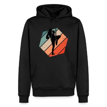 Boxe Thaï Femmes Boxe Thaï Muay Thaï Boxeur Thaï - Sweat à capuche Premium bio Homme - noir - Devant - Nico (187cm)
