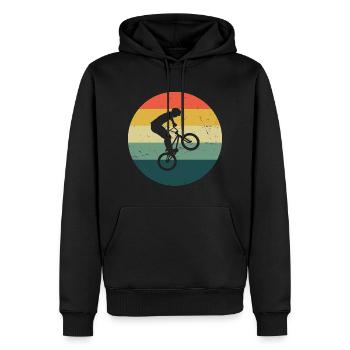 Cyclisme BMX Homme Vélo BMX Femmes - Sweat à capuche Premium bio Homme - noir - Devant - Nico (187cm)