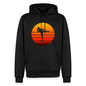 Femmes Muay Thai Boxe Thaï Boxe Thaï Thaï - Sweat à capuche Premium bio Homme - noir - Devant - Nico (187cm)