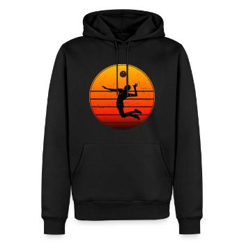 Joueurs de volleyball Volleyball masculin - Sweat à capuche Premium bio Homme - noir - Devant - Nico (187cm)