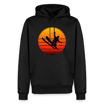 Ski acrobatique Slopestyle Hommes Saut à ski Femmes - Sweat à capuche Premium bio Homme - noir - Devant - Nico (187cm)