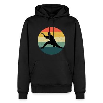 Arts Martiaux Femmes Kung Fu Kungfu Hommes Wushu - Sweat à capuche Premium bio Homme - noir - Devant - Nico (187cm)