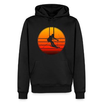 Ski acrobatique Femmes Ski acrobatique Sports d’hiver - Sweat à capuche Premium bio Homme - noir - Devant - Nico (187cm)