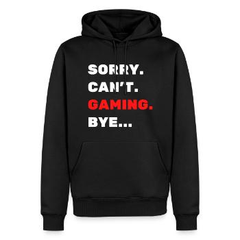 Tut mir Leid. Nicht. Spiel. Auf Wiedersehen. - Männer Premium Bio Hoodie - Schwarz - Vorne - Nico (187cm)