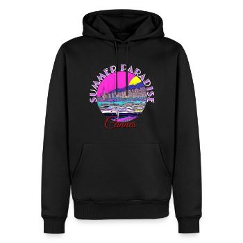 Summer Paradise Cannes - Sweat à capuche Premium bio Homme - noir - Devant - Nico (187cm)