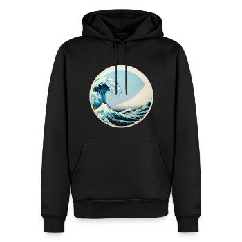 Pris dans la vague - Sweat à capuche Premium bio Homme - noir - Devant - Nico (187cm)