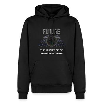 Futur l’univers de la peur temporelle - Sweat à capuche Premium bio Homme - noir - Devant - Nico (187cm)