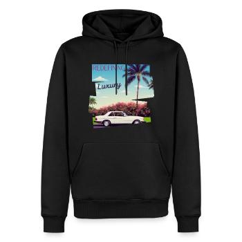 Luxus neu definiert - Männer Premium Bio Hoodie - Schwarz - Vorne - Nico (187cm)