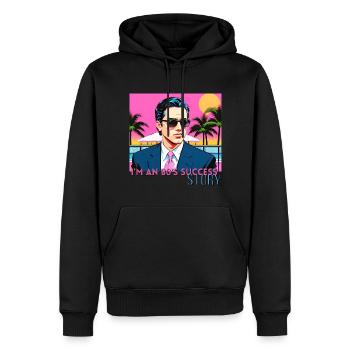 Ich bin eine Erfolgsgeschichte der 80er Jahre - Männer Premium Bio Hoodie - Schwarz - Vorne - Nico (187cm)