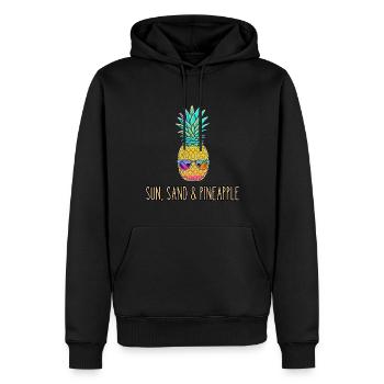 Sun, Sand and Pineapple - Men’s Premium Organic Hoodie - black - Front - Nico (187cm)