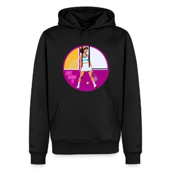 Tennis-Mädchen servieren es einfach - Männer Premium Bio Hoodie - Schwarz - Vorne - Nico (187cm)