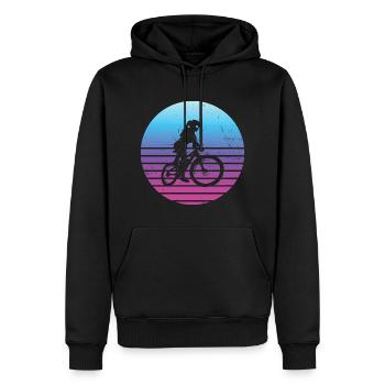 Femmes Cyclisme VTT VTT - Sweat à capuche Premium bio Homme - noir - Devant - Nico (187cm)