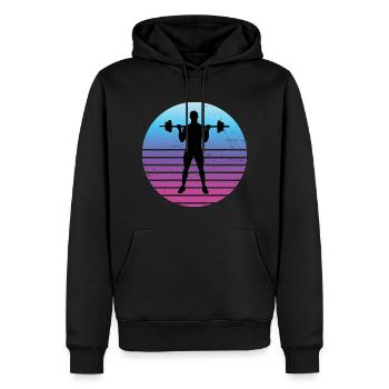 Fitness Cardio Haltérophilie Hommes Femmes Endurance - Sweat à capuche Premium bio Homme - noir - Devant - Nico (187cm)