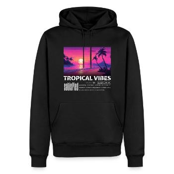 Tropical Vibes satisfait - Sweat à capuche Premium bio Homme - noir - Devant - Nico (187cm)