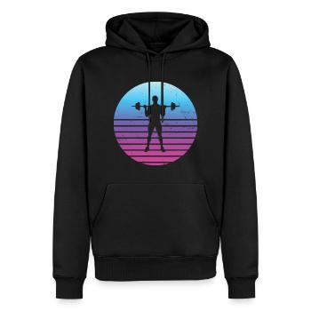 Ausdauertraining Gewichtheben Damen Krafttraining - Männer Premium Bio Hoodie - Schwarz - Vorne - Nico (187cm)