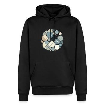 Serene Shapes design - Men’s Premium Organic Hoodie - black - Front - Nico (187cm)