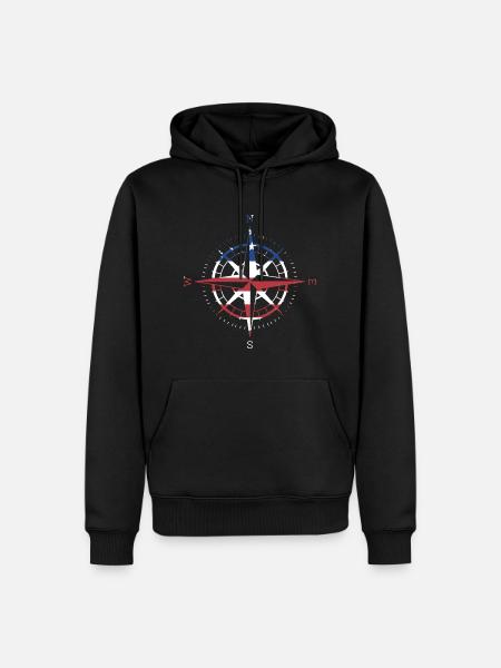 Geocacher Us Flag Geocaching - Men’s Premium Organic Hoodie - black