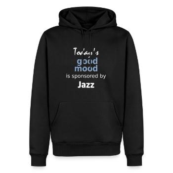 Today's good mood is sponsored by Jazz - Männer Premium Bio Hoodie - Schwarz - Vorne - Nico (187cm)