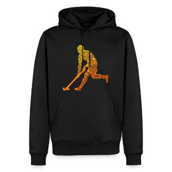 Feldhockey Spieler Design Hockeyspieler Hockey - Männer Premium Bio Hoodie - Schwarz - Vorne - Nico (187cm)