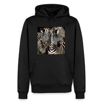 Zebra Muster Tier Cool Afrika Safari Zebras - Männer Premium Bio Hoodie - Schwarz - Vorne - Nico (187cm)