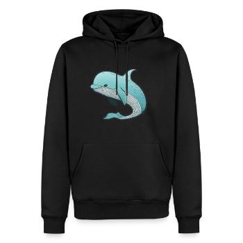 Dolphin Comic mignon Anime Cartoon Cute Babies - Sweat à capuche Premium bio Homme - noir - Devant - Nico (187cm)