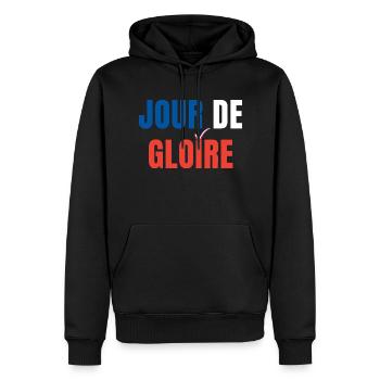 JOUR DE GLOIRE FRANCE SPORT - Sweat à capuche Premium bio Homme - noir - Devant - Nico (187cm)