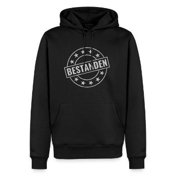 Bestanden - Männer Premium Bio Hoodie - Schwarz - Vorne - Nico (187cm)