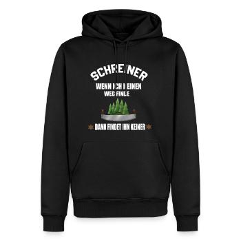 Wenn ich keinen.., lustiges Schreiner Wald Holz - Männer Premium Bio Hoodie - Schwarz - Vorne - Nico (187cm)