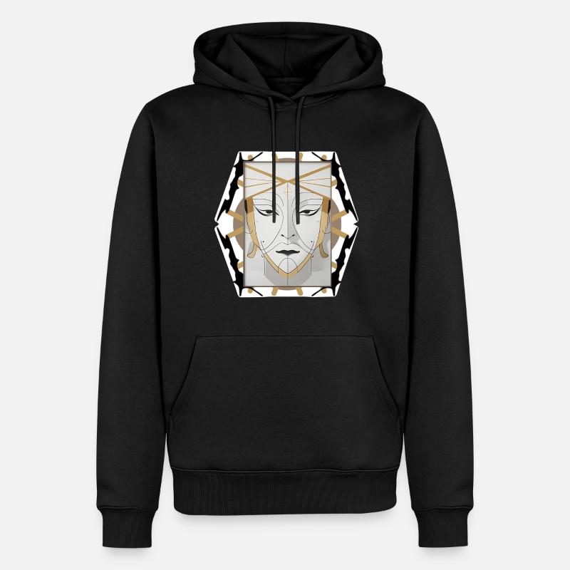 Visage de style boho - Sweat à capuche Premium bio Homme - noir