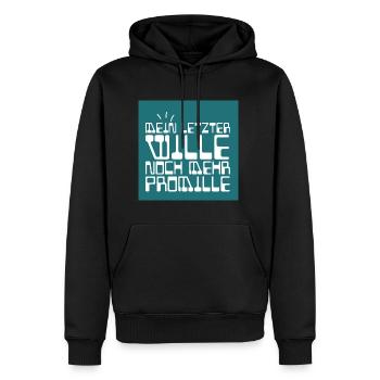 Mein letzter Wille: Noch mehr Promille! - Männer Premium Bio Hoodie - Schwarz - Vorne - Nico (187cm)