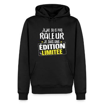 Râleur Grincheux Grognon Cadeau Homme Humour - Sweat à capuche Premium bio Homme - noir - Devant - Nico (187cm)