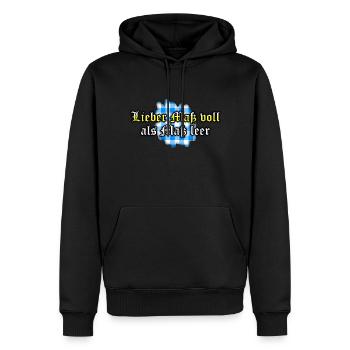 Lieber Maßvoll als Maß leer - Männer Premium Bio Hoodie - Schwarz - Vorne - Nico (187cm)