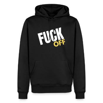 Verpiss dich - Männer Premium Bio Hoodie - Schwarz - Vorne - Nico (187cm)